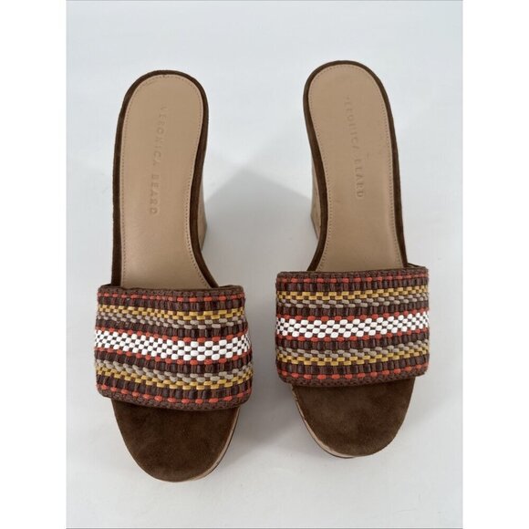 Veronica Beard Women's Size 9 Brown  Neutral Dali Woven Wedge Sandals Shoes - Picture 3 of 11